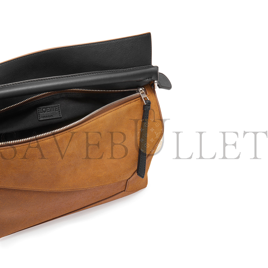 l*ew* large puzzle bag in pressed suede b510p00x03 (33*21.5*14.7cm)